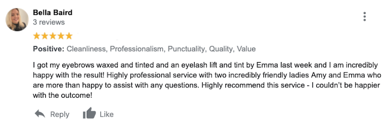 Review of Lash Lift and Tint Service